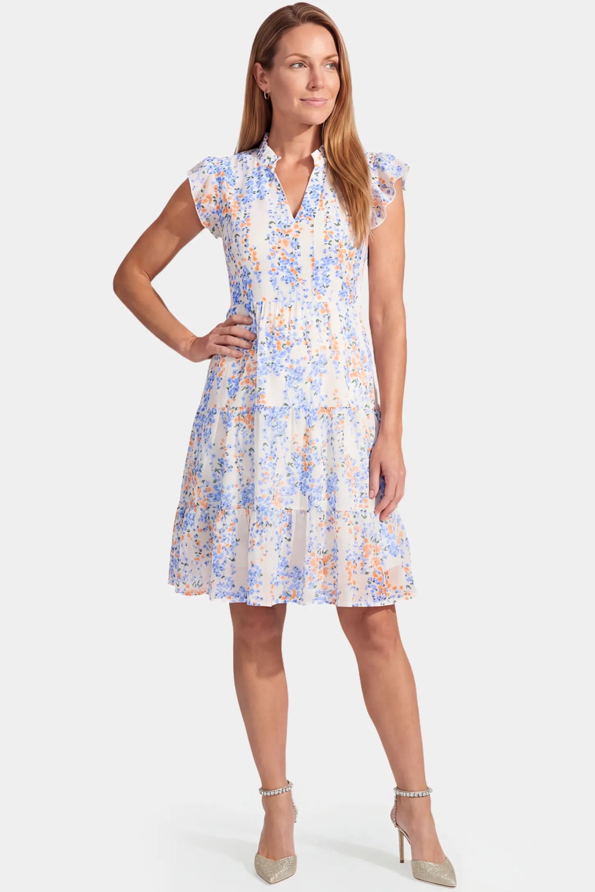 Floral Chiffon A-Line Maternity Mini Dress