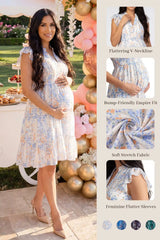 Floral Chiffon A-Line Maternity Mini Dress
