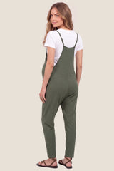 Sierra Relaxed Maternity Jumpsuit with Adjustable Straps and Pockets