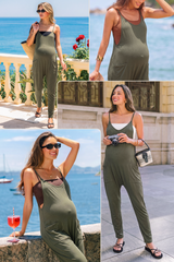 Sierra Relaxed Maternity Jumpsuit with Adjustable Straps and Pockets