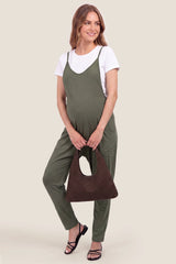 Sierra Relaxed Maternity Jumpsuit with Adjustable Straps and Pockets