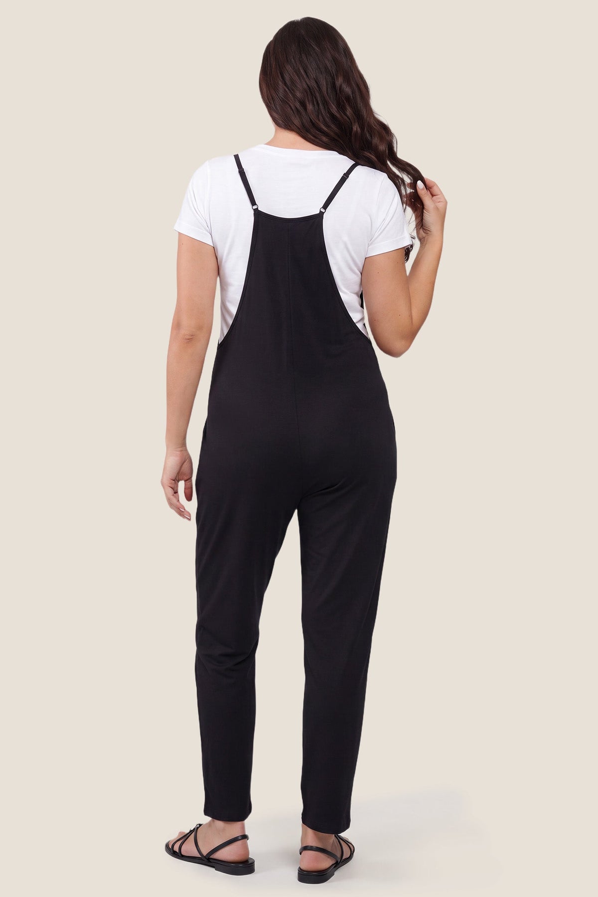 Sierra Relaxed Maternity Jumpsuit with Adjustable Straps and Pockets
