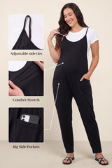 Sierra Relaxed Maternity Jumpsuit with Adjustable Straps and Pockets