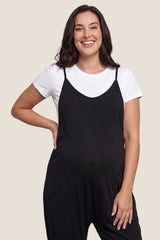 Sierra Relaxed Maternity Jumpsuit with Adjustable Straps and Pockets