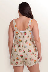 Harbor Bay Floral Maternity Short Overalls with Adjustable Straps