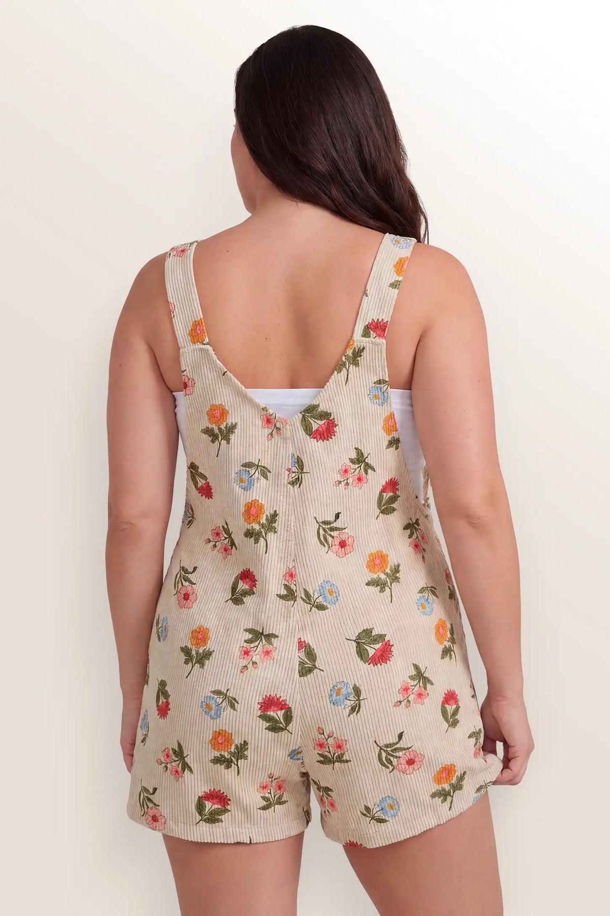 Harbor Bay Floral Maternity Short Overalls with Adjustable Straps