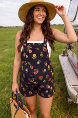 Harbor Bay Floral Maternity Short Overalls with Adjustable Straps