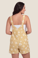 Harbor Bay Floral Maternity Short Overalls with Adjustable Straps