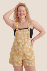 Harbor Bay Floral Maternity Short Overalls with Adjustable Straps