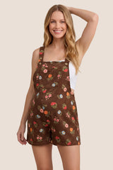 Harbor Bay Floral Maternity Short Overalls with Adjustable Straps