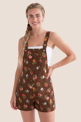 Harbor Bay Floral Maternity Short Overalls with Adjustable Straps