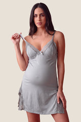 Lark Lace Maternity Nightdress with Side Slit