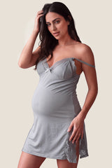 Lark Lace Maternity Nightdress with Side Slit