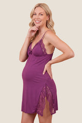 Lark Lace Maternity Nightdress with Side Slit