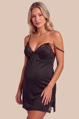 Lark Lace Maternity Nightdress with Side Slit