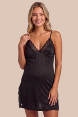 Lark Lace Maternity Nightdress with Side Slit