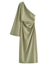 Soho One-Shoulder Long Sleeve Maxi Dress
