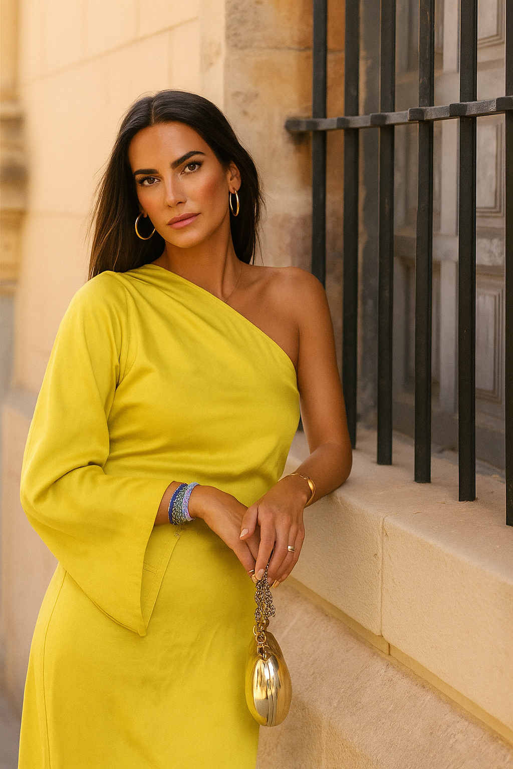 Soho One-Shoulder Long Sleeve Maxi Dress
