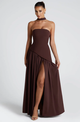 Crestview Strapless Draped Maxi Gown with Matching Scarf