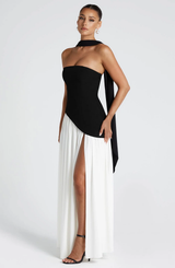 Crestview Strapless Draped Maxi Gown with Matching Scarf
