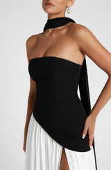 Crestview Strapless Draped Maxi Gown with Matching Scarf