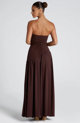Crestview Strapless Draped Maxi Gown with Matching Scarf