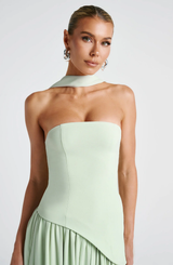 Crestview Strapless Draped Maxi Gown with Matching Scarf