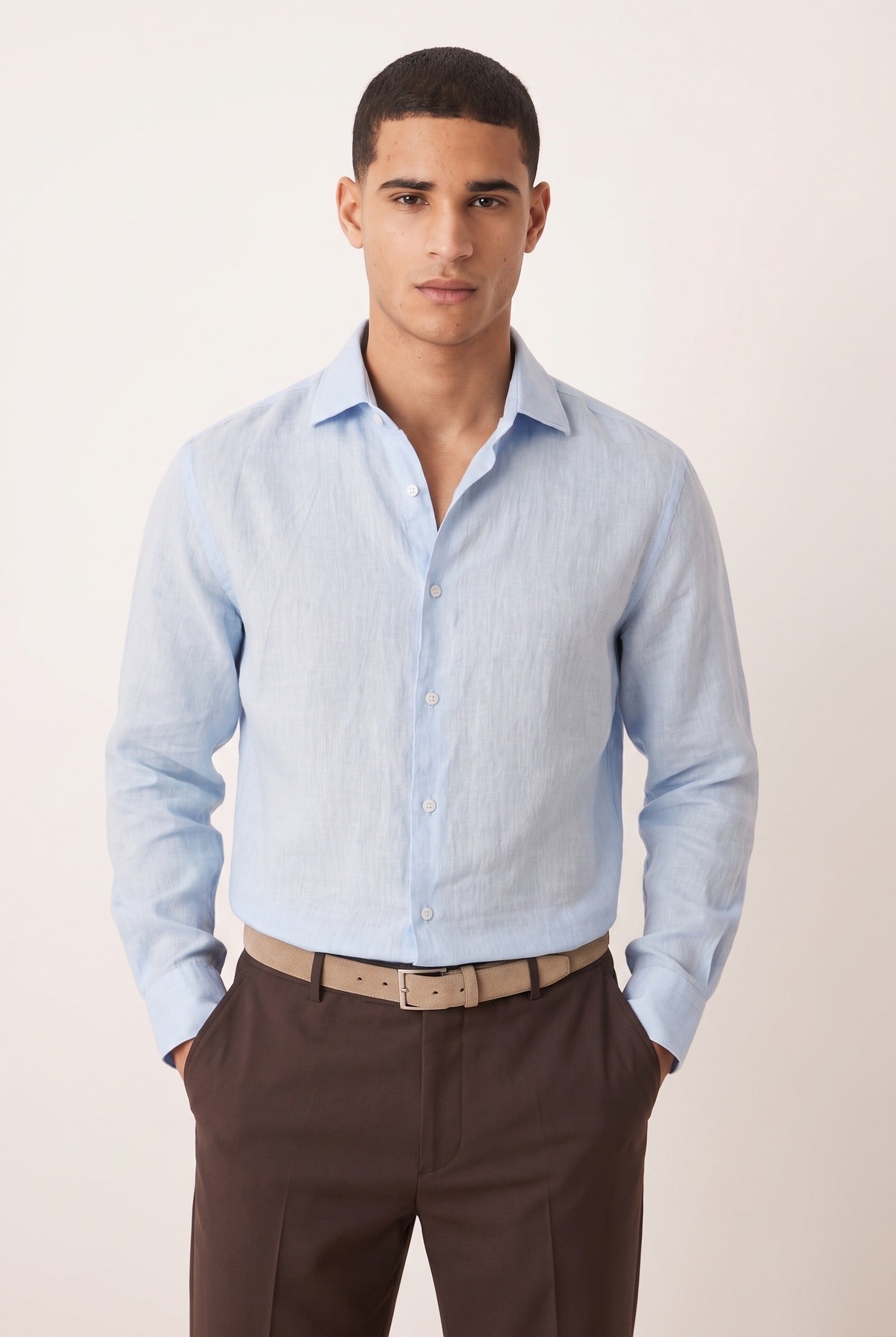 Ethan | Sculpted Stylish White Linen Shirt