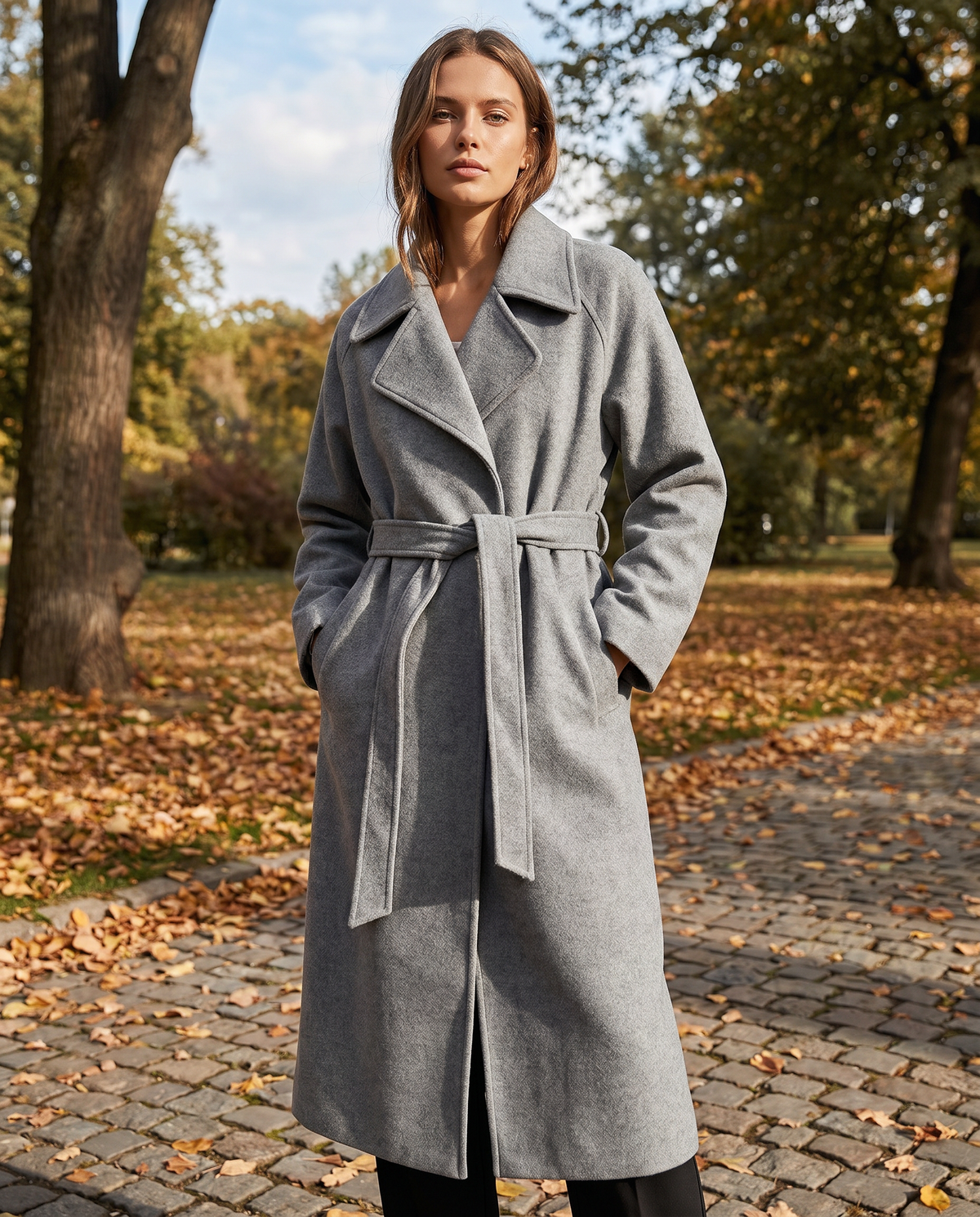Belgravia Women's Long Belted Wool-Blend Coat