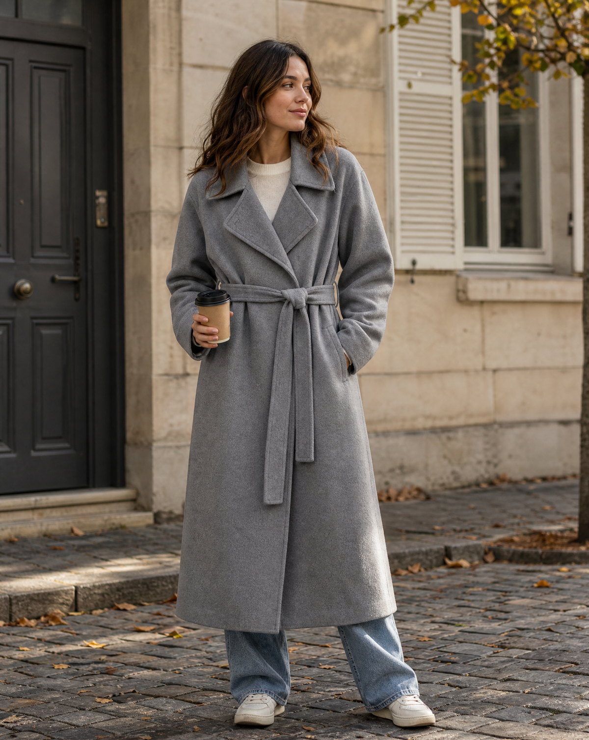 Belgravia Women's Long Belted Wool-Blend Coat
