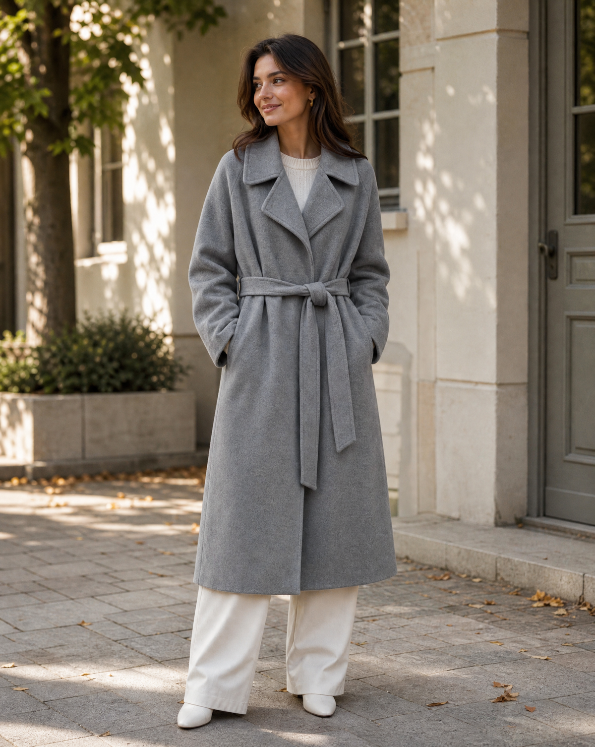 Belgravia Women's Long Belted Wool-Blend Coat