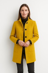 Women's Long Padded Winter Coat with Stand Collar