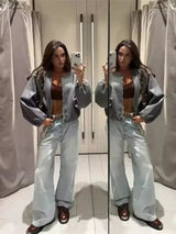 Big Sur Cropped Zip-Up Bomber Jacket for Women