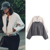 Big Sur Cropped Zip-Up Bomber Jacket for Women