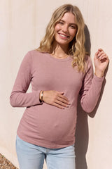 Crew Neck Long Sleeve Maternity Top
