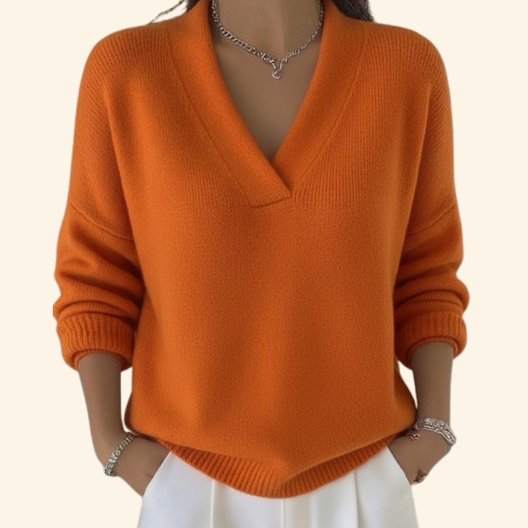 Keystone Oversized V-Neck Knit Sweater