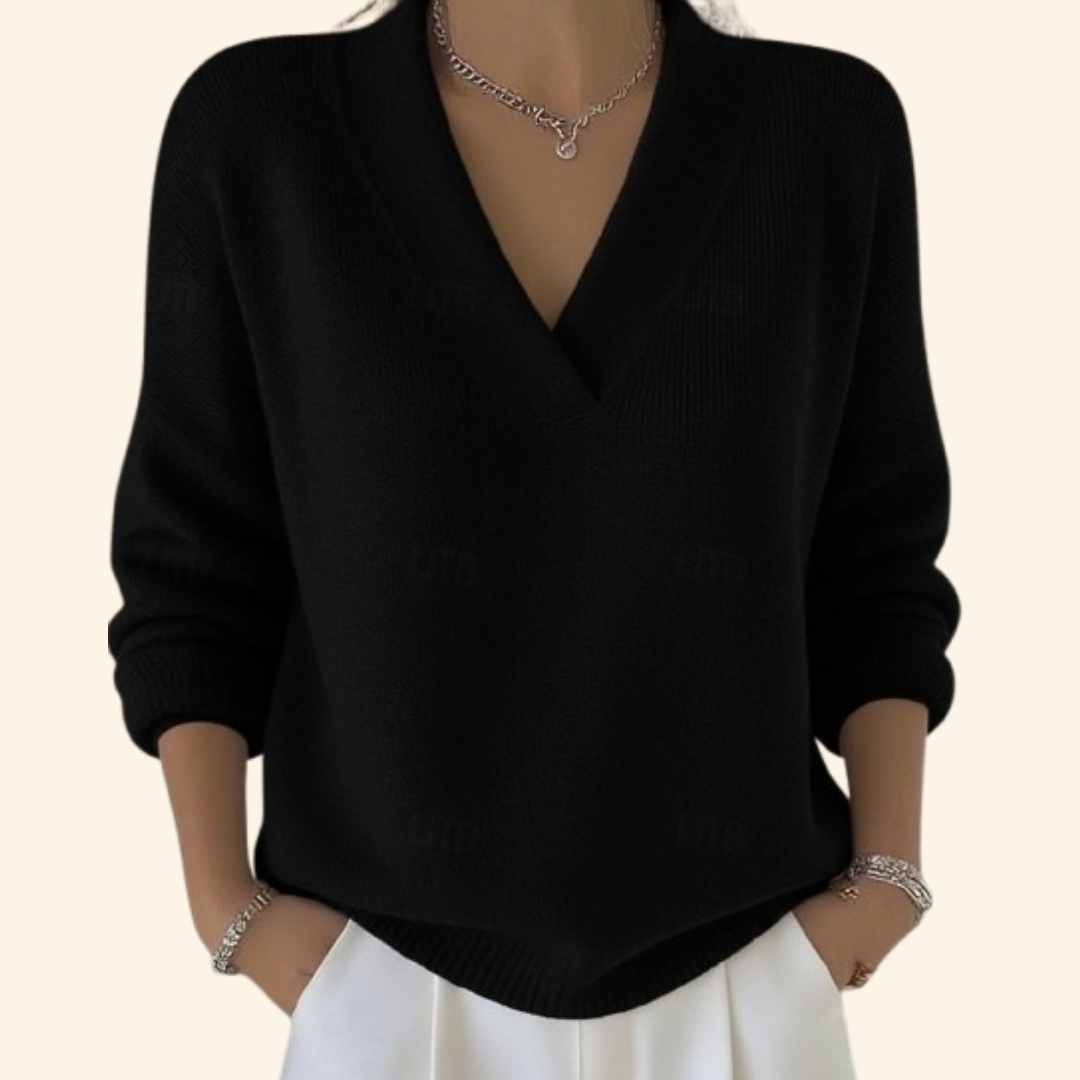 Keystone Oversized V-Neck Knit Sweater