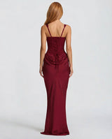 Ember Corset Maxi Dress with Draped Skirt