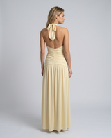 Lakeshore Halter Ruched Corset Maxi Dress
