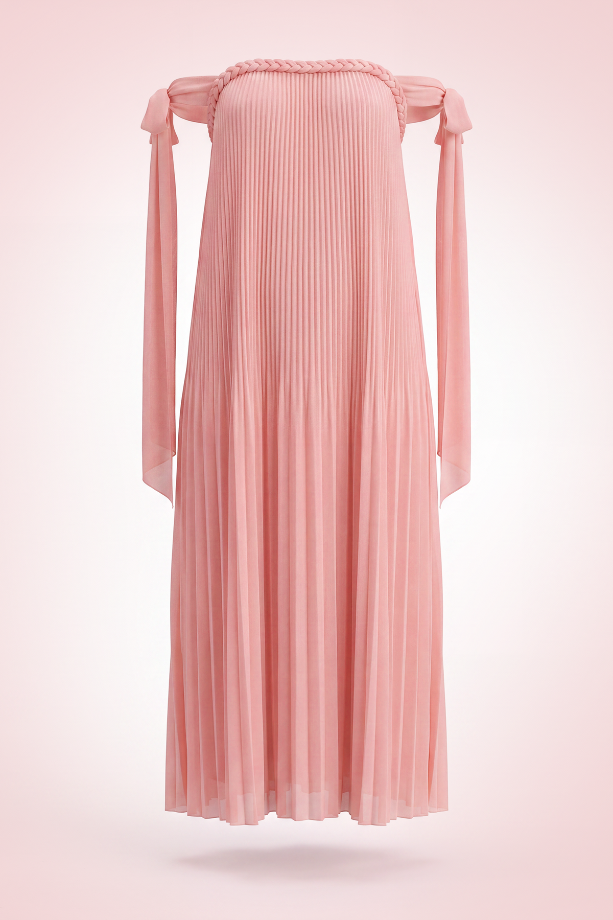 Starlight Pleated Cold-Shoulder Maternity Maxi Gown