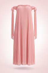 Starlight Pleated Cold-Shoulder Maternity Maxi Gown