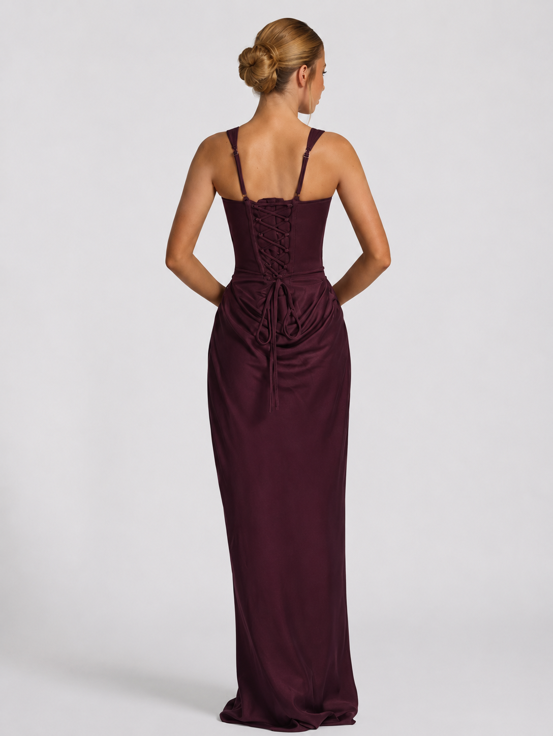Ember Corset Maxi Dress with Draped Skirt