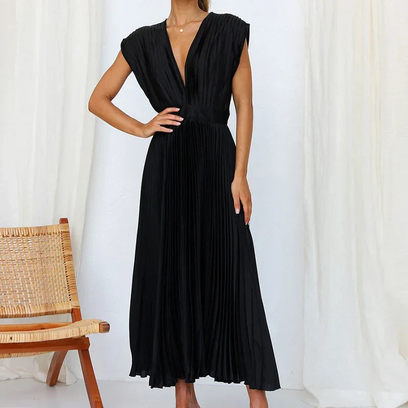 Sleeveless Silky Midi Dress for Women