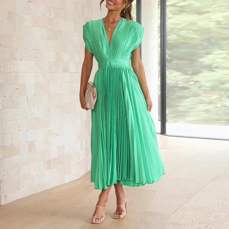 Sleeveless Silky Midi Dress for Women