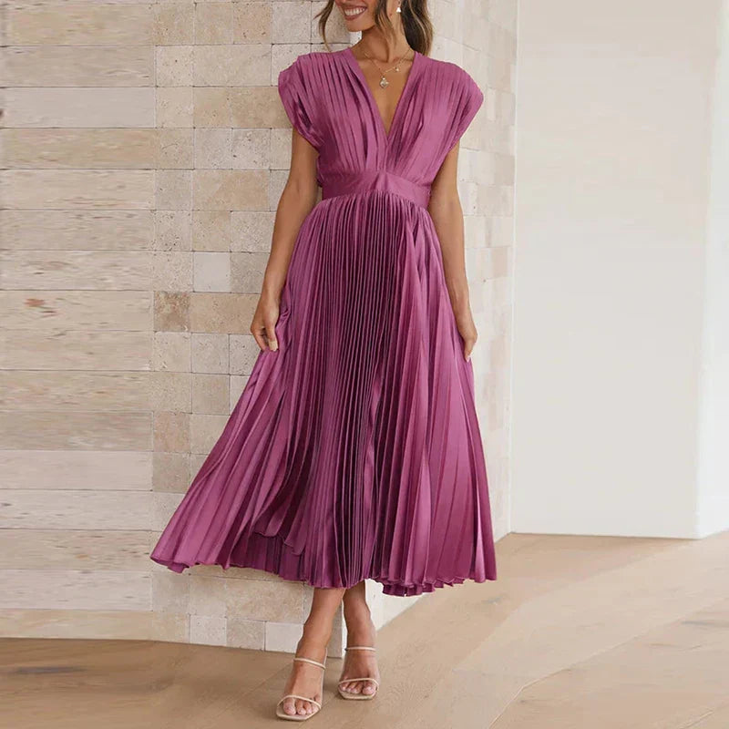 Sleeveless Silky Midi Dress for Women