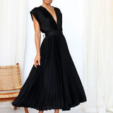 Sleeveless Silky Midi Dress for Women