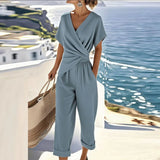 Hilton Head Wrap-Front Top and Tapered Pants Set