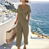 Hilton Head Wrap-Front Top and Tapered Pants Set
