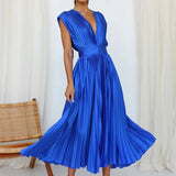 Sleeveless Silky Midi Dress for Women