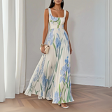 Valencia Pleated Floral Maxi Dress for Women